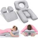 Face Down Pillow After Eye Surgery, BBL Pillow After Surgery Stomach Sleeping Pillow, Home Massage Pillows Faces Down with Memory Foam and Removable Cover (Gray)