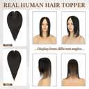 Rich Choices Hair Toppers for Women Real Human Hair Remy Hairs Toppers Hairpieces for Women with Thinning Crown Wispy Clip in Topper 10 Inch No Bang-#1B Natural Black