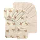 Premium Soft Cotton 2 Pack 52x28 Inches Muslin Crib Sheets Fitted Crib Mattress Sheet for Baby Girls & Boys, Soft Boho Neutral Toddler Bed Sheets Fits Well Standard Size Crib Mattress 28x52 Inches (F - Teddy Bear & Oat)