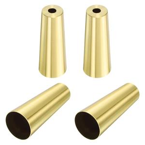 uxcell 4Pcs Metal Furniture Feet Cover, 1.5 x 4 Inch Conical Gold Table Foot Cap Increase Height Furniture Pads Leg Cover Protector for Chair, Table, Sofa