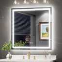 TokeShimi 36x36 LED Bathroom Vanity Mirror with Lights 3 Colors,LED Mirror for Bathroom,Front Lit + Backlit Stepless Dimmable,Anti-Fog,Memory,HD Tempered Glass,UL Listed,Waterproof
