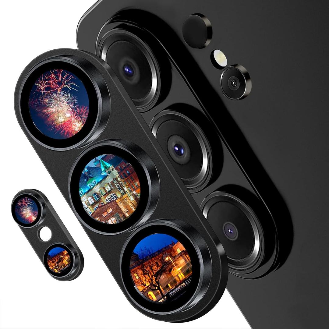 TZGZT Camera Lens Protector for Samsung Galaxy S26 Ultra, One-piece Metal Manufacturing, Unbreakable Shatterproof, Screen Protector Tempered Glass Cover Accessories, Case Friendly-Black