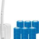 Disposable Toilet Brush with 48 Refills,Toilet Cleaning Supplies,Toilet Wand Brush Starter Kit,Wall Mounted Toilet Bowl Cleaner Brush with Holder for Bathroom Deep Cleaning & Hygiene (White)