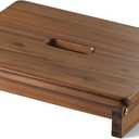 Wooden Step Stool, One Step Stool for Adults, Bedside Wooden Stool with 550lbs Capacity, Portable & Non-Slip Heavy Duty Design (Rich Walnut, 3.5in Height)