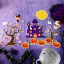 28 Pcs Halloween Felt Five Pumpkins Crafts Pumpkins Flannel Board Set Felt Story Board Pieces Pumpkin Witch Storyboard Halloween Play Art Set Craft Home Games Wall Decor