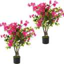 VIGGDA Artificial Tree Faux Bougainvillea Tree 3ft Tall Fake Bougainvillea Plant in Pot Fake Silk Tree Faux Plants Indoor(2pack)