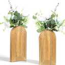 2 Pack Wood Wall Planter Vase,Wall Vases for Flowers Boho Walls Decor Wooden Vases Mounted Wooden Planters Holder Walls Plant for Living Room, Bedroom, Bathroom-11.75X5.45 Inches