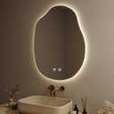 LED Bathroom Mirror with Lights, Irregular Wall Mirror with 3-Color Lighting and Dimmable, Anti-Fog Vanity Mirror for Wall, Horizontal/Vertical (36" x 30")