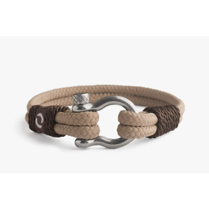 Mens Rope Bracelet - Stainless Steel Silver Shackle, Extremely Durable and Scratch Resistant Waterproof Paracord, Handmade, Nautical Wristband for Men 5-7