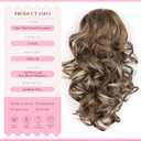 Clip on Ponytails for Women - 12 Inch Curly Ponytail Extension, Wavy Pony Tails Hair Extensions, Synthetic Hair Extensions Ponytail, Clip in Ponytail (Color: Ash Brown with Beige Blonde Highlights)
