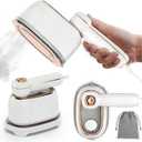 Travel Steamer for Clothes, 1200W Mini Travel Iron with Steam, Handheld Rotary Garment Iron, Wrinkle Remover, 10s Fast Heating, White, 1 Piece