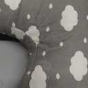 Clowed Printed Cotton Breastfeeding Nursing Pillow with 2 Extra Cover with Adjustable Waist Strap  Soft, Washable, & Supportive for Breastfeeding Moms (Grey)