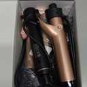 5 in 1 Curling Iron with Thermal Brush and 4 Interchangeable Ceramic Barrels(1/2 to 1 1/2 inch), Curling Wand Set with Flat Iron, Fast Heating, Dual Voltage Hair Curler, Gifts for Women (Rose Gold)