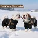 BRKURLEG Black Dog Coat with Harness, Dog Winter Jacket, Dogs Onesie Body Warm Jackets, Small Dogs Winter Coats Reflective Windproof Warm Cold Weather Coats, Pet Waterproof Jacket Hiking M