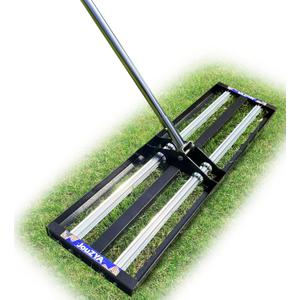 Updated Lawn Leveling Rake with Aluminum Rollers, Stainless Steel 17"x10" Levelawn Tool , Heavy-Duty Lawn Leveler with 70" Extended Handle, Yard Leveling Rake Suit for Garden, Golf Lawn, Farm