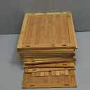 SAN HE Bamboo Shoe Rack 17 Tier- Vertical Shoe Rack for Small Spaces, Tall Narrow Shoe Rack Organizer for Closet Entryway Corner Garage and Bedroom,Skinny Shoe Shelf with Free Stackable DIY (Original Color)