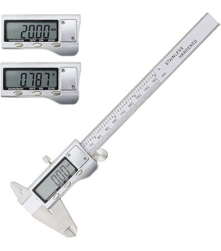 Jiavarry Digital Caliper Measuring Tool, Stainless Steel Vernier Caliper Digital Micrometer with Large LCD Screen, Easy Switch from Inch Metric Fraction, 6 Inch Caliper Tool for DIY/Household