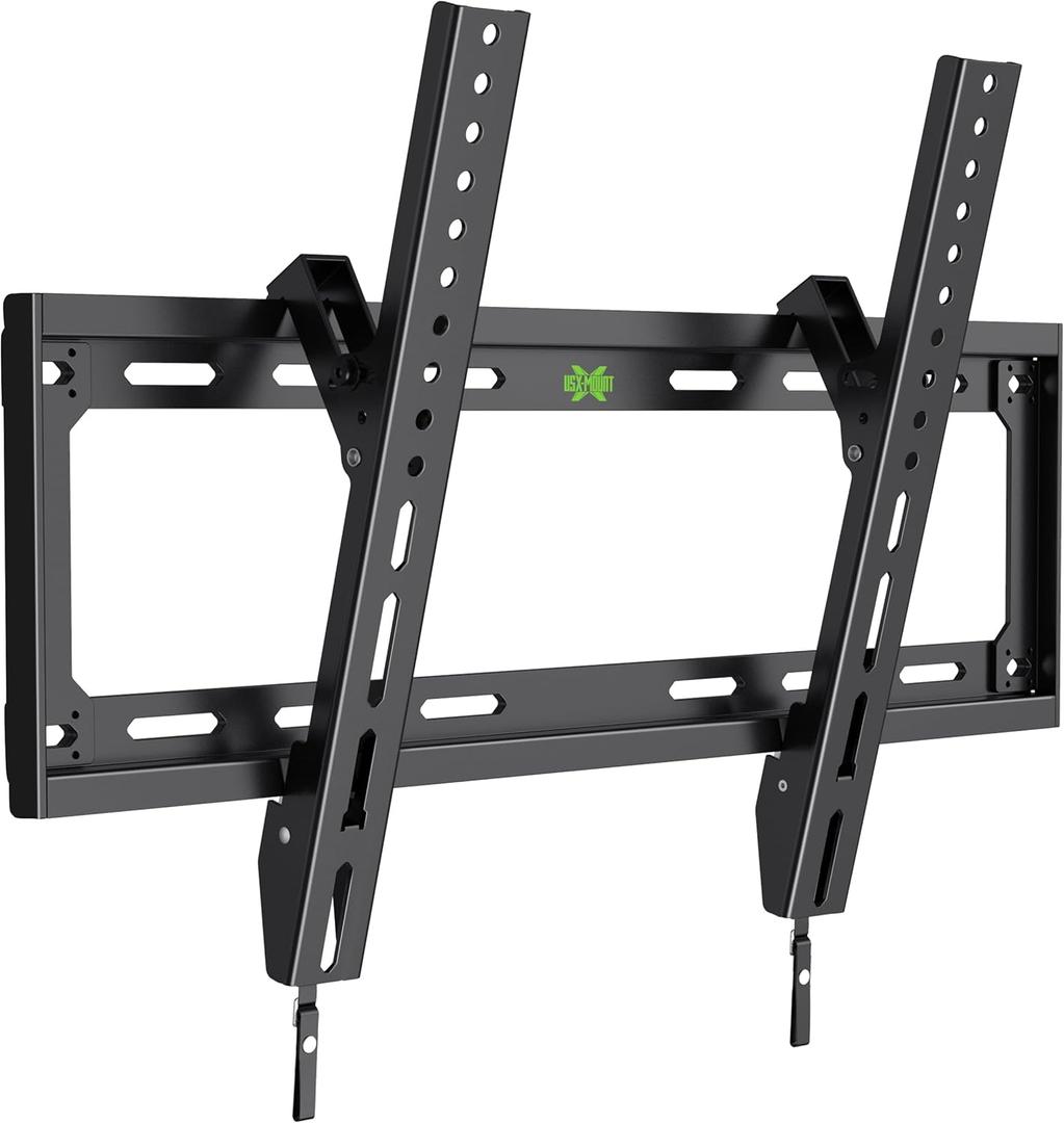 USX Mount UL Listed TV Mount Low Profile for Most 26-60" Flat Screen LED, LCD, Curved TVs, TV Wall Mount Bracket Tilt VESA 400x400mm- Up to 99lbs, Quick Lock and Release to Mounts on 12" 16" Stud (26-60" Tilting)