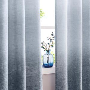 Central Park Ombre Pinch Pleat Curtain Panels Rayon Blend Textured Semi Sheer Window Treatment Drape with Backtab for Living Room Bedroom, Cream White to Indigo Blue, 40" Wx63 L, 2 Panels