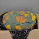 100% Cotton Muslin Jacquard Comforter Set, Floral Ginkgo Leaves Print, Soft Lightweight Reversible 3 Piece Bedding Sets for All Season, Green Yellow, King(104"x90")