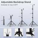 BEIYANG 8.5 x 10 FT Photo Backdrop Stand Kit, Adjustable Background Holder Support System Kit with Carrying Bag, for Photography Video Stutio, Parties Decoration, Advertising Display