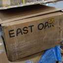 East Oak 3-Piece Patio Furniture Set | Armchairs & Coffee Table | Outdoor Furniture with Cushions | Deep Seating Modern Conversation Set | Garden, Porch, Balcony & Backyard | Chestnut & Apricot