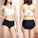 Carer Incontinence Underwear for Women 150ml High Absorbent Leak Proof Underwear for Women Washable Women's Incontinence Panties for Incontinence Bladder Leak 2 Pack Black/Beige XL