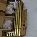 Curtain Rods 2 Pack, HOTOZON Curtain Rods for Windows 66 to 120 Inch, New Splicing Window Rods for Windows, Single Drapery Rod with Netted Finials, Antique Gold