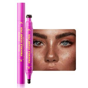 Dual-Ended Freckle Stamp Pen  Realistic Faux Freckles Makeup with Soft Sponge Stamp & Precision Tip  Waterproof Long-Lasting Freckle Marker for Natural or Bold Looks (04 Deep chocolate Brown)