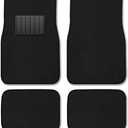 CarsCover Premium Vehicle Mats 4-Piece with Vinyl Heel Pad, Black Carpet Driver Passenger and Rear Floor Mats