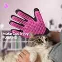 DELOMO Pet Grooming Gloves, Upgrade Version with Enhanced 255 Silicone Grooming Tips, Hair Remover Mittens for Dogs & Cats, Bath Brush, 1 Pair (Pink)