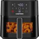 Chefman Air Fryer 6 QT Compact Airfryer for Quick & Easy Meals, Features Hi-Fry Technology for Extra Crisp, Easy-View Window, Touch Controls with 4 Presets, Nonstick & Dishwasher Safe Basket - Black