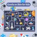 Space Rug 6x9 Feet, Kids Area Rugs for Bedroom Playroom, Solar System Outer Space Carpet for Boys Room, Educational Galaxy Planet Decor Floor Mat, Non Slip