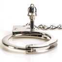 HISET Metal Handcuffs with Two Skull Keys - Prop Toy Handcuffs (Silver), Small
