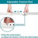 Oxdigi Tension Shower Doorway Curtain Rod/Adjustable 82.7-102.4 inches No Drilling Window Curtain Rod for Bathroom, Indoor Decor/Cream White