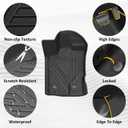 Falafa Floor Mats Fits for Jeep Wrangler JL Unlimited 4 Door 2018-2025(Not Fit for JK or 4XE) All Weather TPE Custom Heavy Duty Floor Liners Includes 1st & 2nd Row Car Mats, Black