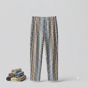 SOLY HUX Women's Boho Print Flare Pants Elastic High Waisted Bell Bottom Pants Long Trousers Multicoloured Printed, Medium