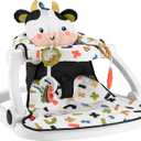 Fisher-Price Portable Baby Chair, Cute Cow Sit-Me-Up Floor Seat with BPA-Free Teether & Clacker Newborn Developmental Toys