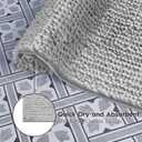 Laura Ashley Butter Chenille Bath Rug, Absorbent Shaggy Bathroom Mat, Non Slip Plush Carpet Rugs for Tub and Sink - (17" x 24") Ligth Gray
