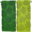 2 x Sarybei St Patrick's Day Bathroom Towel - 2 Pcs Large Pure Cotton Green Shamrocks Towels Set - Ultra Absorbent Hand Towels for Home Kitchen Irish Decorations