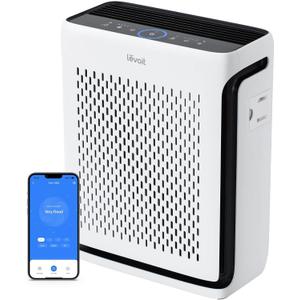 LEVOIT Air Purifier for Home Large Room Up to 1073Ft with Air Quality Monitor, AHAM VERIFIDE, Smart WiFi, Washable Pre-Filter, HEPA Sleep Mode for Pets, Allergies, Dust, Pollen, Vital 100S-P, White
