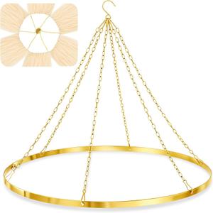 24 Inches Gold Metallic Ceiling Drapes Hanging Kit for 6 Panels Wedding Ceiling Drapes Canopy Hoop Metal Hardware Kit for Draping Fabric Indoor Outdoor Decorations