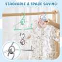 30 Pack Kids Hangers for Nursery Closet, Adjustable Non-Slip Toddler Baby Hangers with Windproof Buckle, 11-14" Infant Child Plastic Clothes Pant Hanger for Boys Girls Newborn Adult, Multi