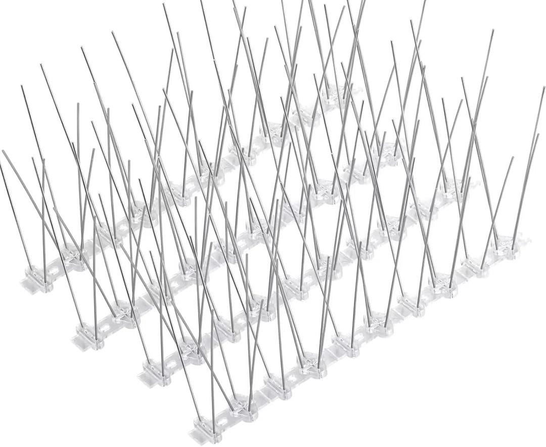 Bird Spikes, Bird Spikes Flexible Stainless Steel with Plastic Base for Deterring Small Bird,Suit for Roof Fence Mailbox Window (15FT) Bird Spikes, Bird Spikes Flexible Stainless Steel with Plastic Base for Deterring Small Bird,Suit for Roof Fence Mailbox Window (15FT)
