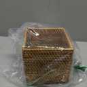 Rattan Tissue Box Cover Square, Hand Woven Wicker Tissue Holder, 5.5 x 5.5 X 5.7 inch, Natural