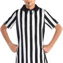 Thapower Children Referee Shirt Costume Kids Youth Black and White Stripe Boy Girls Toddler Ref Jersey, XS