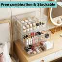 2 x Prsildan Acrylic Makeup Organizer, 2 Pack Stackable Clear Storage Drawers for Baby Bottles Desk Organizers with 2 Drawers for Countertop Vanity Nursery Modular System for Cosmetics Jewelry