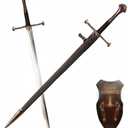 Sword Valley Elegant Ornamental Blade with Scabbard - Stainless Steel Construction | 119cm/46.85" Overall Length | Leatherette Accents | for Display & Collection