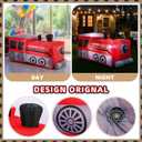 Soulchen 5 ft Train Vbs Decorations Inflatables Railroad Theme Vbs Train Party Decor Lighted Railroad Blow up Yard Photo Props with Lights for Indoor Outdoor Special Events Birthday Garden Lawn Decor
