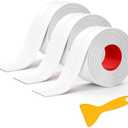 Mokani Caulk Tape Waterproof Self Adhesive, 3 Rolls White Caulking Sealant Strip for Kitchen, Countertop, Bathroom, Bathtub, Toilet Base, Floor Wall Edge Protector with Sealing Tool (1.5" x 10.5Ft)